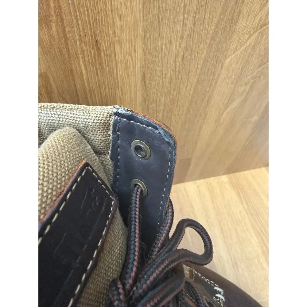 Levi’s Brown Leather Canvas Lace Up Boots Mens 9.5 Rugged Casual